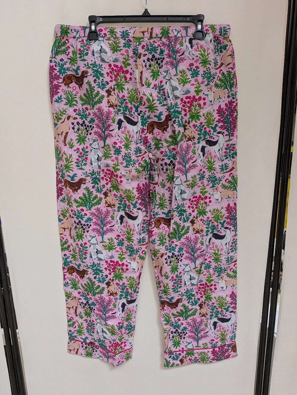 NWT Printfresh Pink Must Love Dogs Short Sleep Top & Long Pants Set Size Large